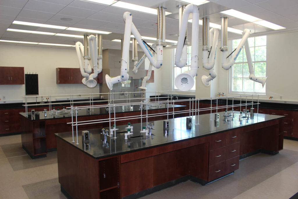 Fixed Wood Laboratory Casework with Snorkels